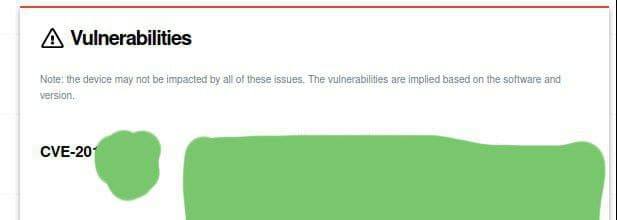 Выдача Shodan`ом доступных CVE